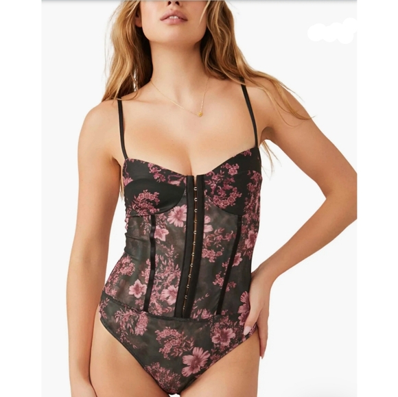 NWT Intimately FP Floral Mesh Bodysuit - Picture 3 of 10